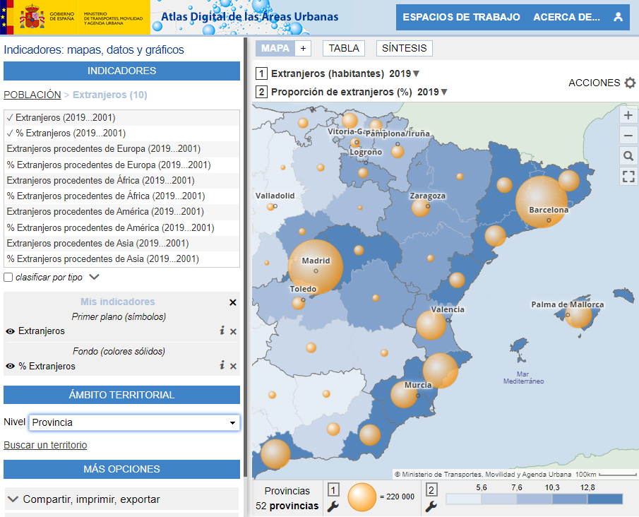Atlas Digital de las Áreas Urbanas (Spain) - Foreigners