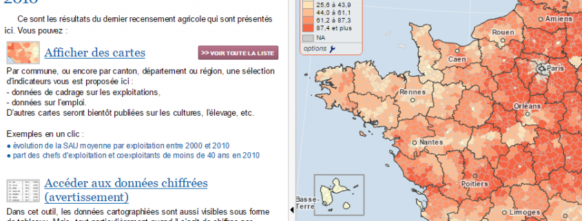 Carto Stat Agri : SAU moyenne par exploitation