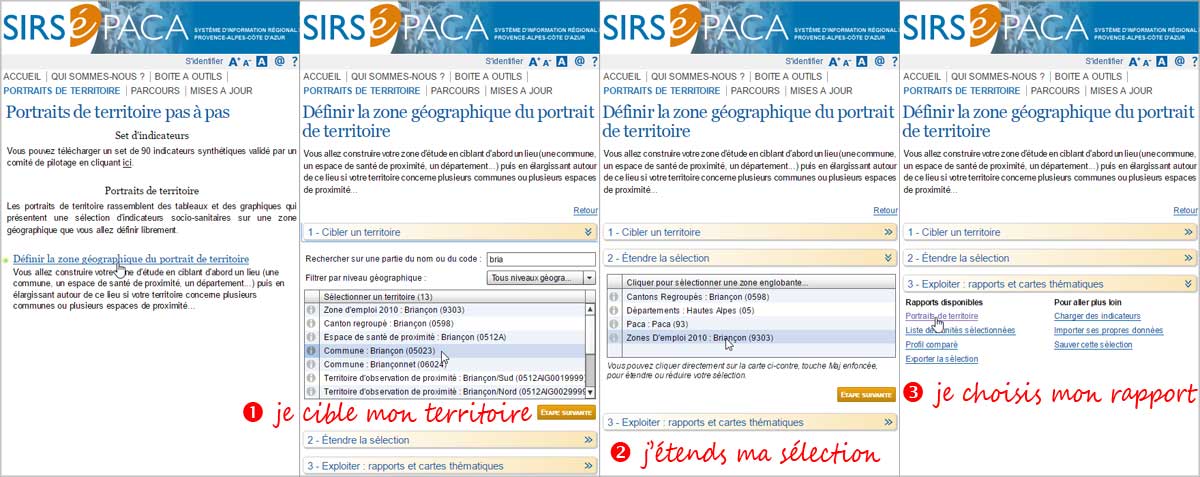 Obtenir un portrait de territoire en 3 étapes