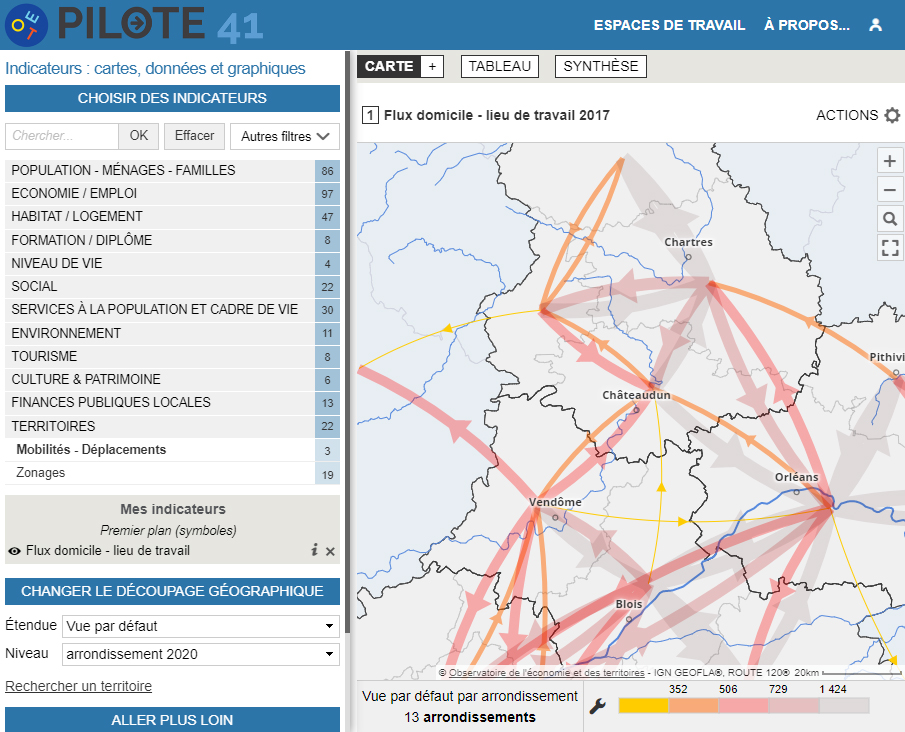 The French Loir-et-Cher territorial information platform - Home-to-work flows