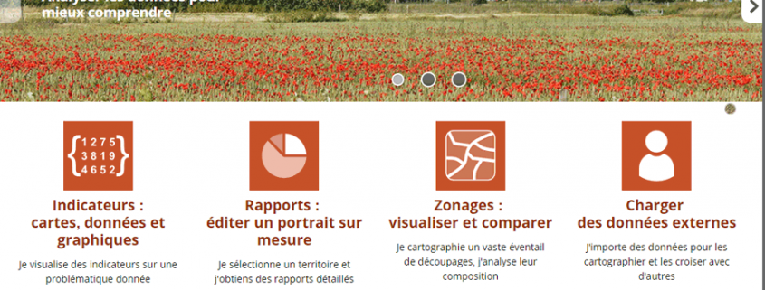 Sigena : page d'acueil de la cartographie statistique