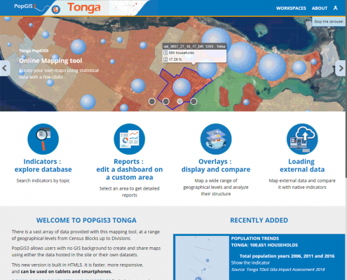 PopGis3 Tonga accueil