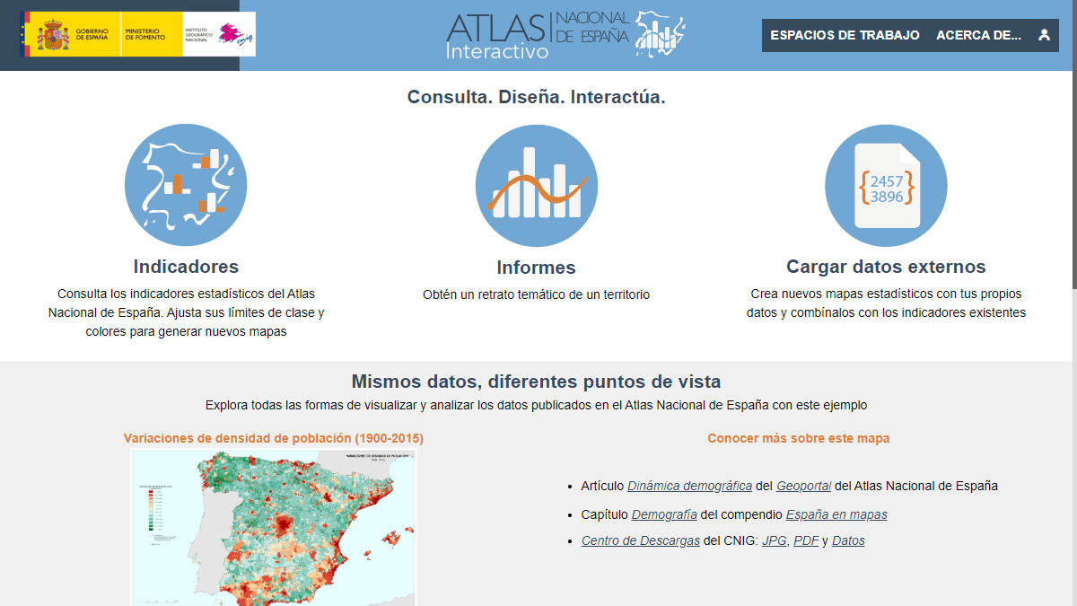 Atlas Interactivo de Espana: home page