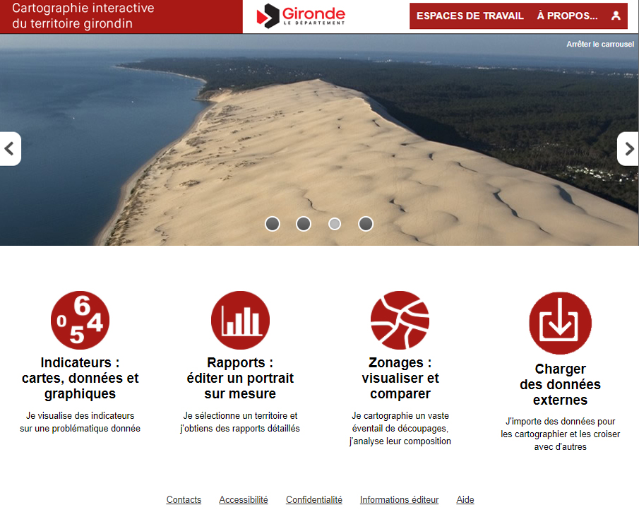 Interactive map of the French Gironde Department - Home