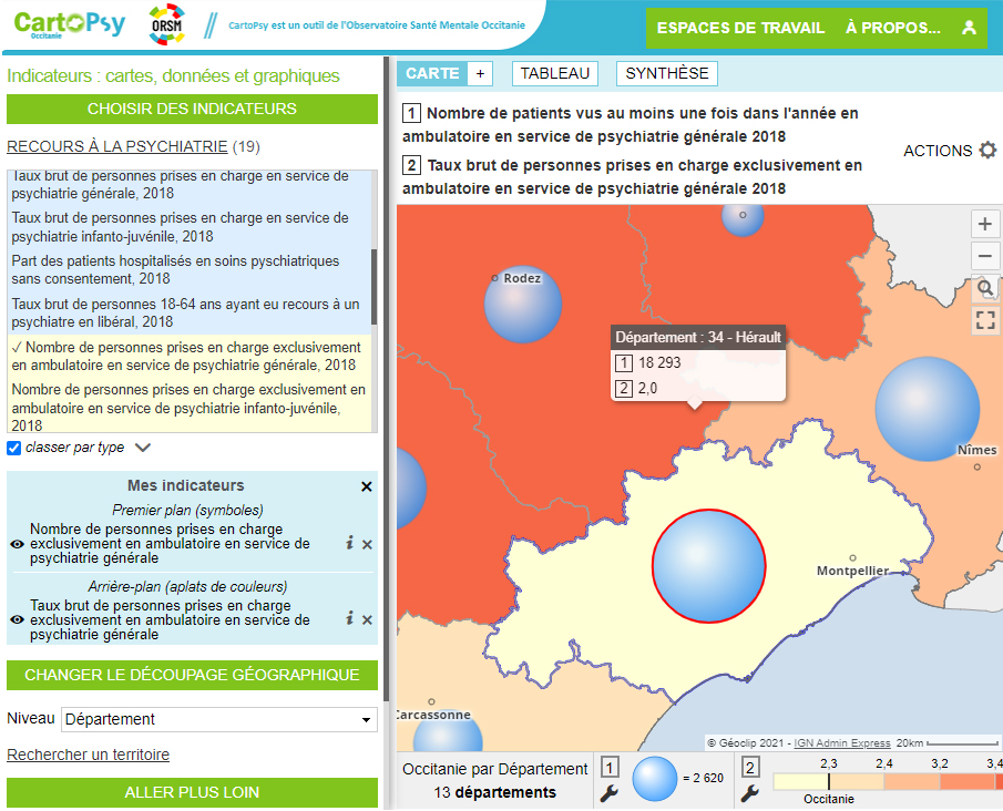 CartoPsy Occitanie - Outpatient care in psychiatry